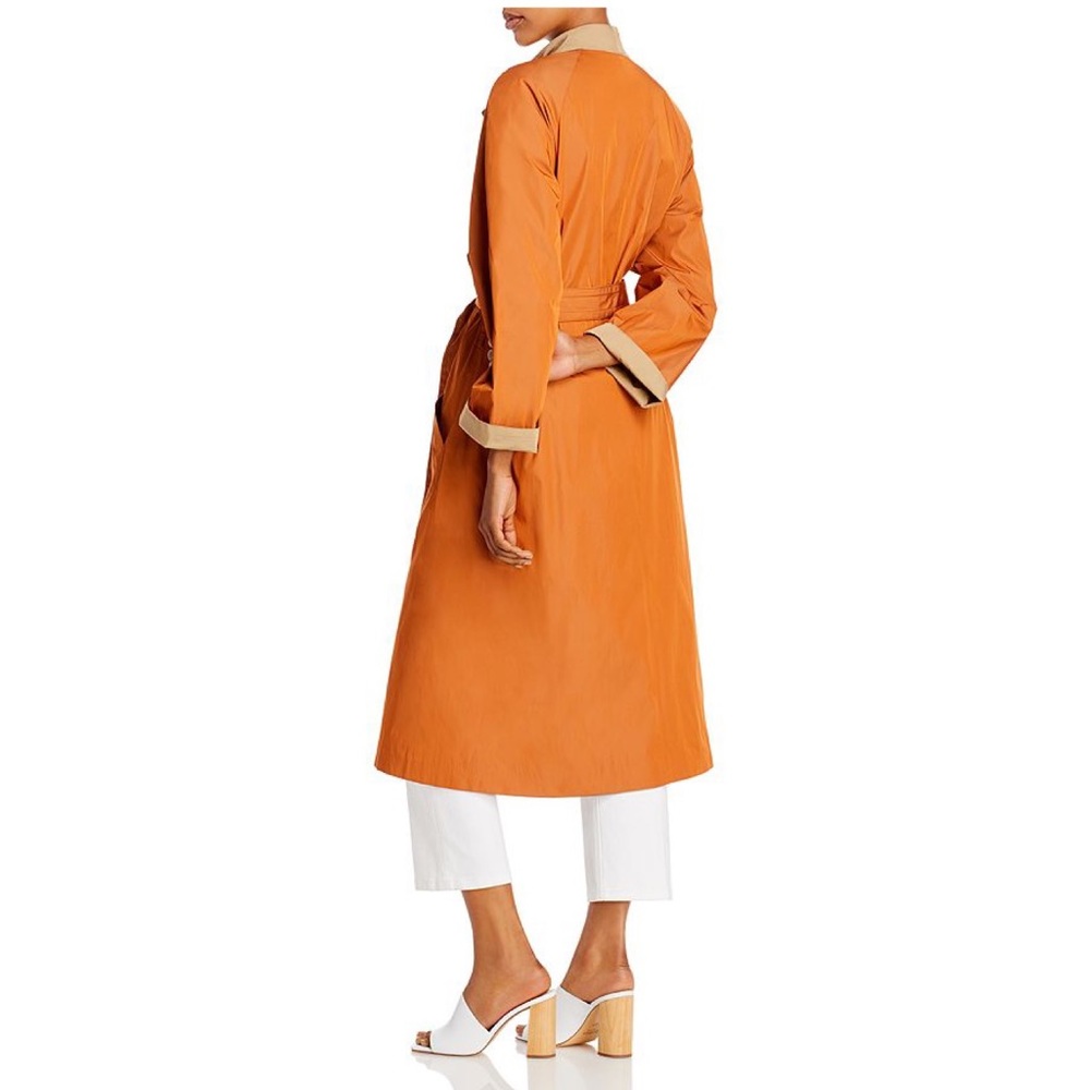 Tory Burch Reversible Trench Coat in Beige and Rust Size 4 NWT - Picture 3 of 16